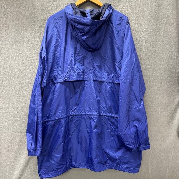 Eddie Bauer Jacket Mens XXL Blue EBTEK Nylon Roll Up Hood Outdoor Vintage - Picture 3 of 8